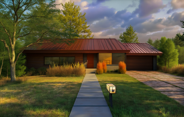 New Mid-Century Modern House Exterior