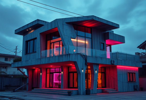 Cyberpunk House Exterior