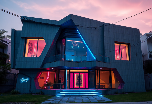 Cyberpunk House Exterior