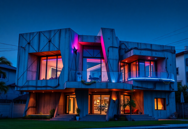 Cyberpunk House Exterior