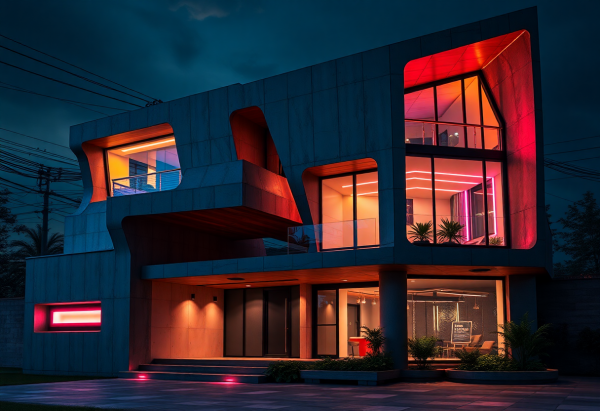 Cyberpunk House Exterior