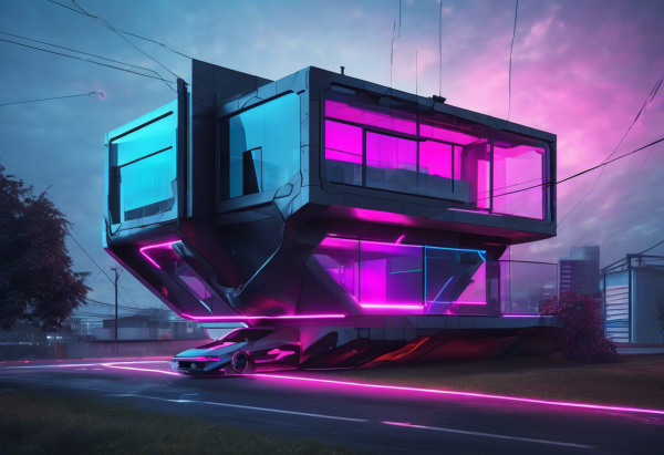 Cyberpunk House Exterior