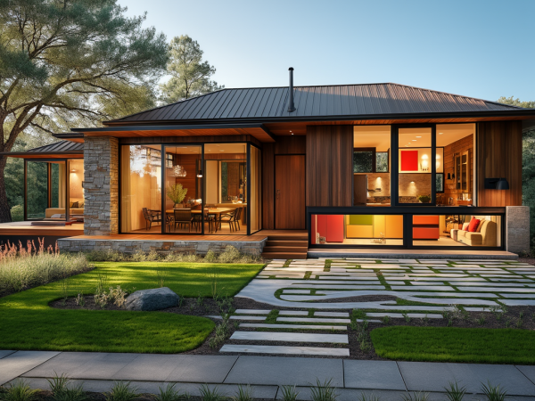 New Mid-Century Modern House Exterior