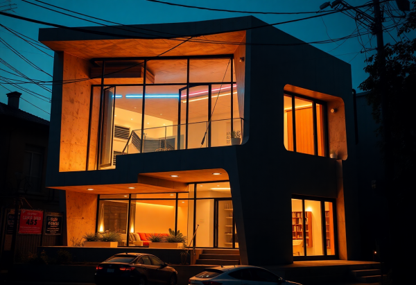 Cyberpunk House Exterior