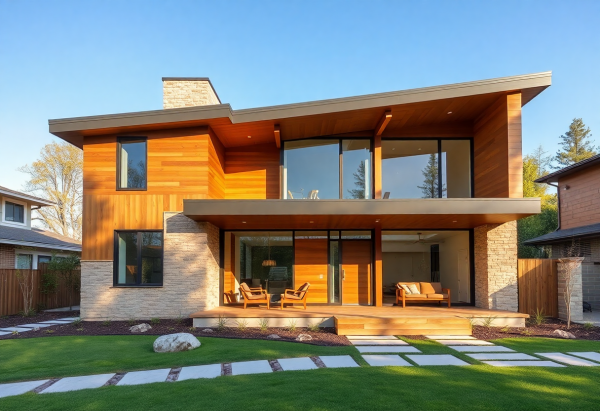 Old Mid-Century Modern House Exterior