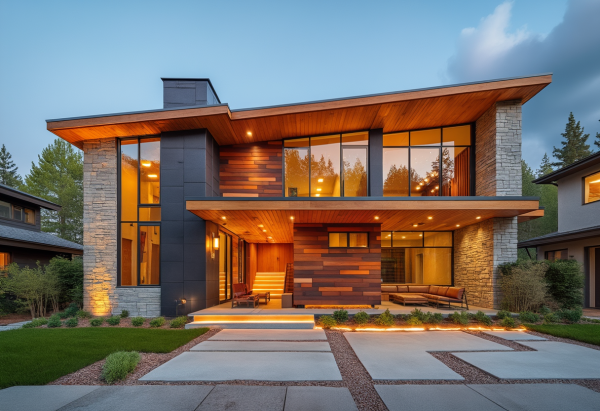 New Mid-Century Modern House Exterior