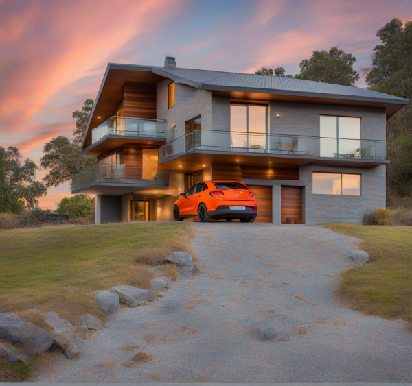 New Mid-Century Modern House Exterior