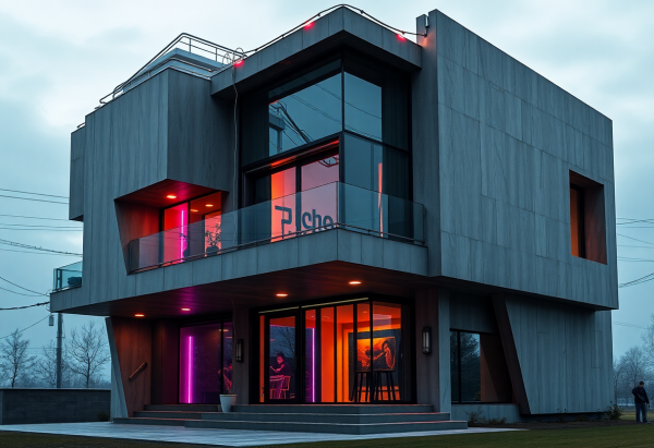 Cyberpunk House Exterior