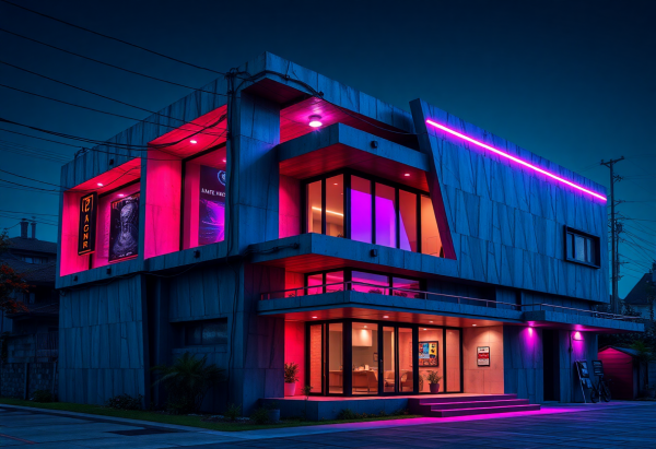 Cyberpunk House Exterior