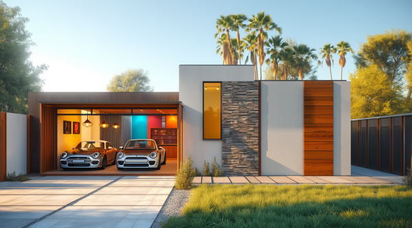 New Mid-Century Modern House Exterior