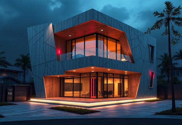 Cyberpunk House Exterior