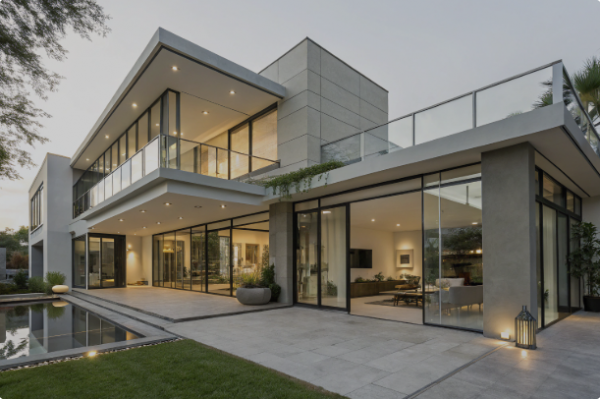 Old Mid-Century Modern House Exterior